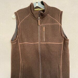 Smartwool Men’s Brown Recycled Wool Blend Fleece Vest Full Zip Size M